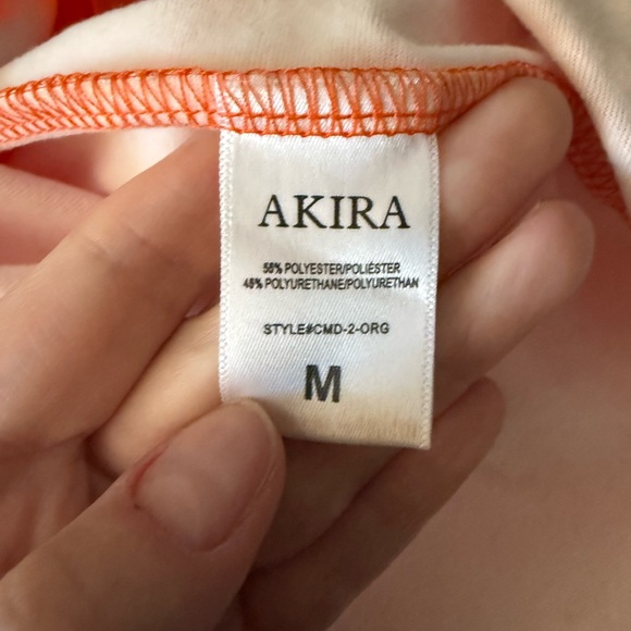 AKIRA Pleather Cut Out Midi Dress Vibrant Orange Strapless Baddie Club Going Out - Picture 15 of 16